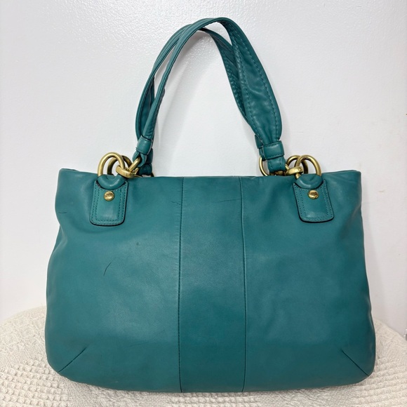 PROJECT Coach Kristin East West Leather Zip Tote 16814 Aegean Large Shoulder Bag - Picture 8 of 12